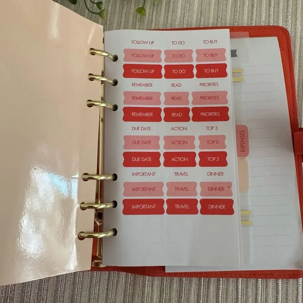 Kikki.K Orange Saffiano Planner Organizer  6 Ring Binder 7.5” x 5.5” - Picture 7 of 12